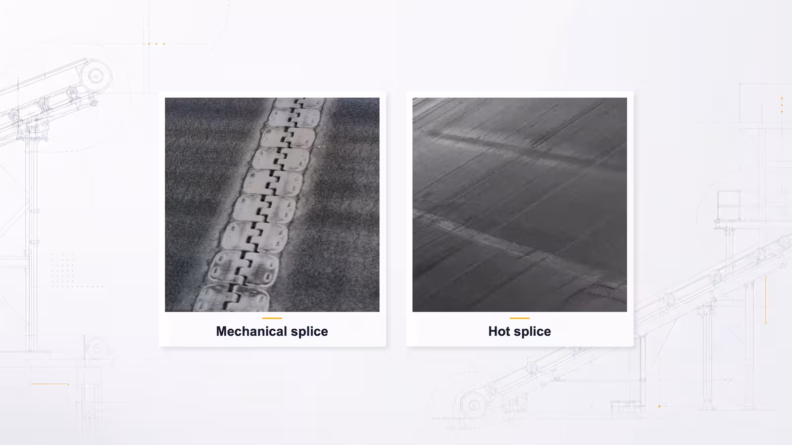 Zwei Wege, dasselbe Ziel: links die glatte vulkanisierte Naht, rechts der mechanische Verbinder.